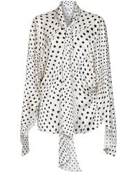 Stella McCartney - Shirt With Tie Collar, Viscose - Lyst
