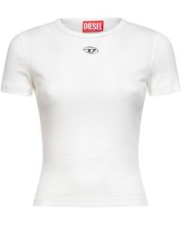 DIESEL - Ribbed Stretch Jersey T-Ele-Long-Od T-Shirt - Lyst
