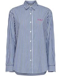 MC2 Saint Barth - And Striped Cotton Brigitte Shirt With Print And Embroidery - Lyst