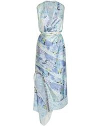 Maison Margiela - Light Floral Silk Wrap Midi Dress - Lyst