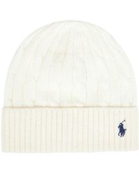 Polo Ralph Lauren - Cream Cable-Knit Wool And Cashmere Beanie - Lyst