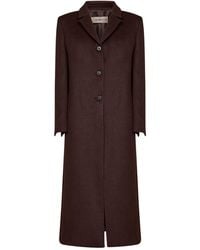 Blanca Vita - Dark Wool-Blend Cloth Cujten Single-Breasted Long Coat - Lyst