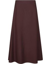 Brunello Cucinelli - Burgundy Twill Flute Skirt - Lyst