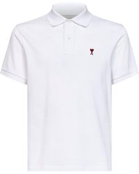 Ami Paris - Cotton Piqué Ami De Cœur Polo Shirt - Lyst