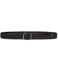 Ferragamo - Dark Woven Leather Belt - Lyst