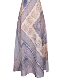 Zimmermann - Bandana Print Linen Lucky Long Skirt - Lyst