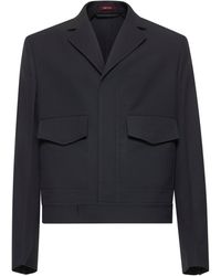 Gucci - Dark Embossed Wool Gabardine Jacket - Lyst