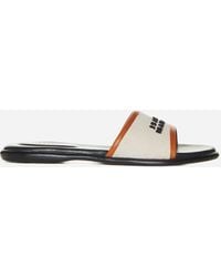 Isabel Marant - Vikee Canvas And Leather Slides - Lyst