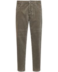 Brunello Cucinelli - Mud Garment-Dyed Cotton Corduroy Trousers - Lyst