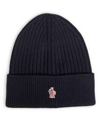 Moncler - Wool Beanie With Logo Patch - Lyst