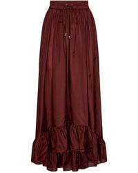 Zimmermann - Merlot Silk Habotai Aster Maxi Skirt - Lyst