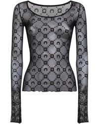 Marine Serre - Monogram Mesh Long-Sleeved Top - Lyst