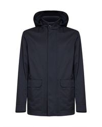 ZEGNA - Hooded Car Coat Motorin Polyester Bomber Jackets - Lyst