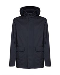 ZEGNA - Hooded Car Coat Motorin Polyester Bomber Jackets - Lyst