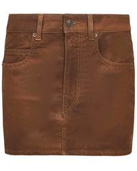 Isabel Marant - Marant Etoile Tobacco Vintage Faux Leather Kimmy Mini Skirt - Lyst