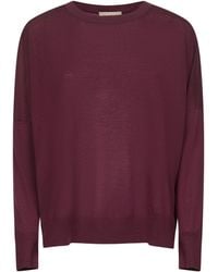 Blanca Vita - Burgundy Virgin Wool Oversized Sweater - Lyst