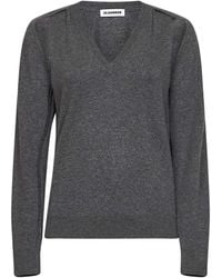 Jil Sander - Basalt Cashmere Sweater With Cut-Outs - Lyst