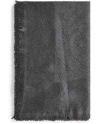 Gucci - Gg Wool And Silk Jacquard Shawl - Lyst