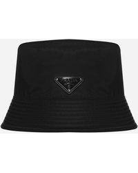 Prada Logo-plaque Re-nylon Bucket Hat - Black
