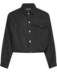 Jacquemus - Dark Pinstriped Wool The Cubano Short Jacket - Lyst