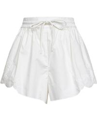 Zimmermann - Embroidered Cotton Poplin Daylight Shorts - Lyst