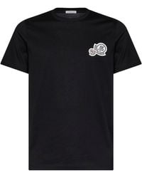 Moncler - Cotton Jersey T-Shirt With Double Logo Patch - Lyst