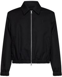 Ami Paris - Wool Gabardine Ami De Cœur Padded Jacket - Lyst