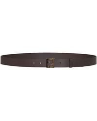 Fendi - Dark Smooth Leather 30 Mm Ff Belt - Lyst