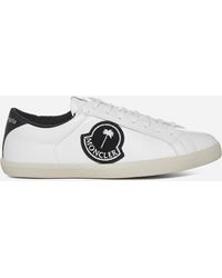 8 MONCLER PALM ANGELS Ryangels Low Top Leather Trainers - White