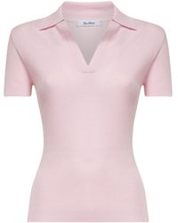 Max Mara - Ribbed Wool Mxmalbero Polo Shirt - Lyst