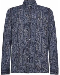 Etro - Paisley-Pattern Jacquard Viscose Pique Shirt - Lyst