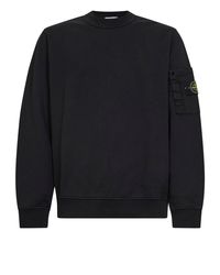 Stone Island - Cotton Sweatshirt With Ripstop Cotton Pocket - Lyst