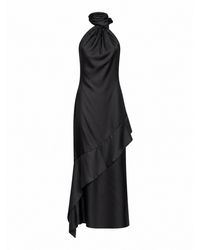 Mugler - Silk Twill Fluid Midi Scarf Dress - Lyst
