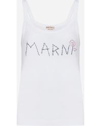 Marni - Logo Cotton Tank Top - Lyst
