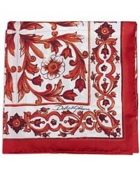 Dolce & Gabbana - Maiolica-Print Silk Twill Scarf - Lyst