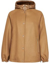 Herno - Wool Coat With Removable Padded Hood<Br - Lyst