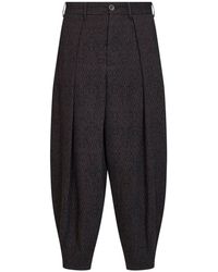Uma Wang - And Stretch Chevron Pale Cropped Trousers - Lyst