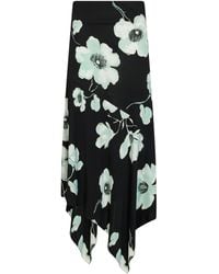 Alaïa - Midi Skirt Asymmetric/Aqua - Lyst