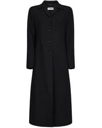 Jil Sander - Virgin Wool Long Single-Breasted Coat - Lyst