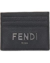 Fendi - Logo-plaque Leather Card Holder - Lyst