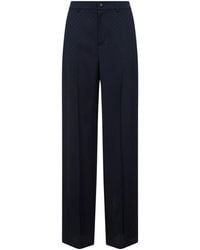 Gucci - Dark Viscose And Silk Jacquard Trousers - Lyst