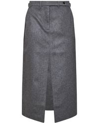 Co. - Melange Wool And Cashmere Tailored Midi Pencil Skirt - Lyst