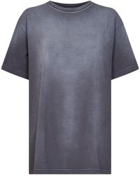 Mugler - Taupe Cotton Jersey Logo T-Shirt - Lyst