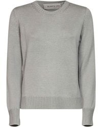 Blanca Vita - Sage Virgin Wool Knit Crewneck Sweater - Lyst