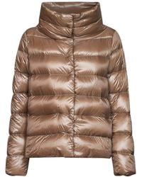 Herno - Taupe Ultralight Nylon Cape Down Jacket<Br - Lyst