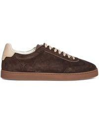 Brunello Cucinelli - Washed Suede Sneakers - Lyst
