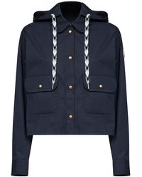 Moncler - Cotton Blend Hooded Overshirt - Lyst