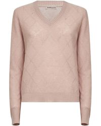 Blanca Vita - Openwork Diamond-Stitch Knit Cashmere Sweater - Lyst