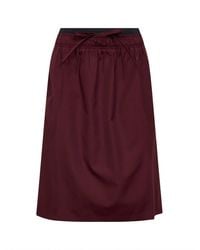 Prada - Garnet Twill Midi Skirt - Lyst