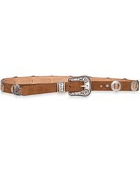 Golden Goose - Hazelnut Nubuck Lace Thin Belt With Inlays - Lyst